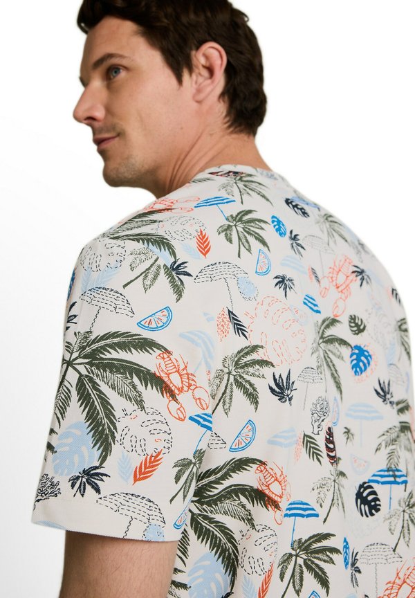 TOM TAILOR PIQUÉ T-SHIRT MIT ALLOVER-PRINT