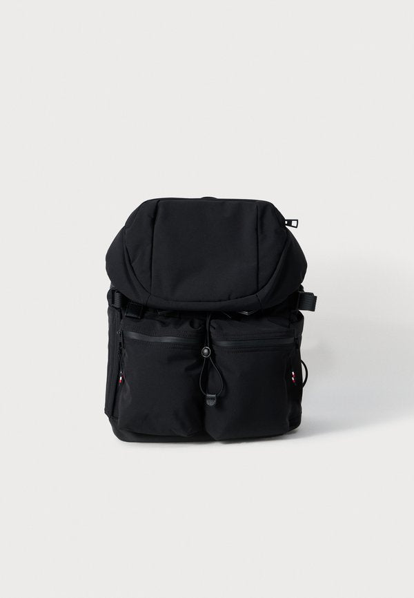 Tommy Hilfiger TEXTILE LOGO TRAVEL FLAP BACKPACK - Rucksack - black