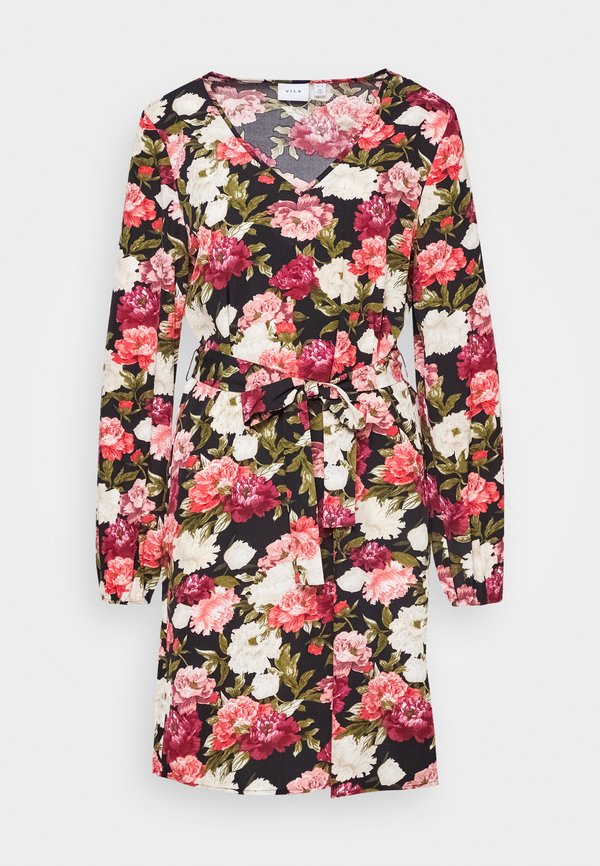 VILA VIFLORA V NECK BELT DRESS