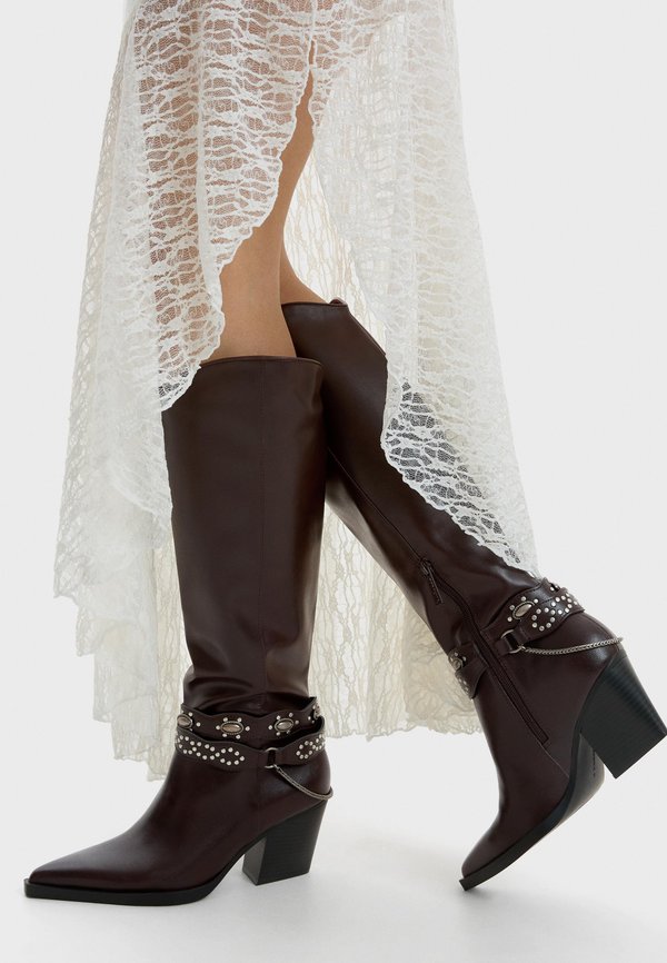 Bershka Cowboy/Biker boots - brown