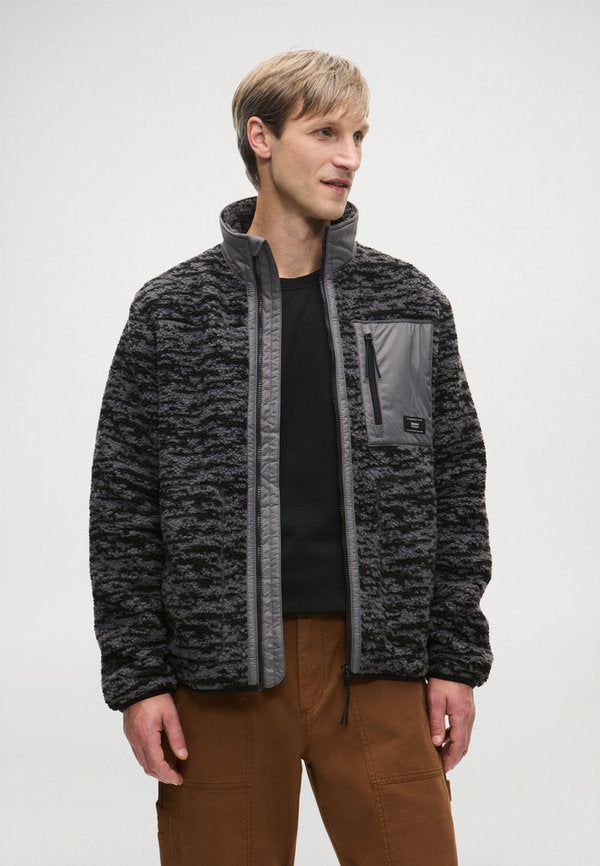 TOM TAILOR DENIM TEXTURE MIX TEDDY JACKET