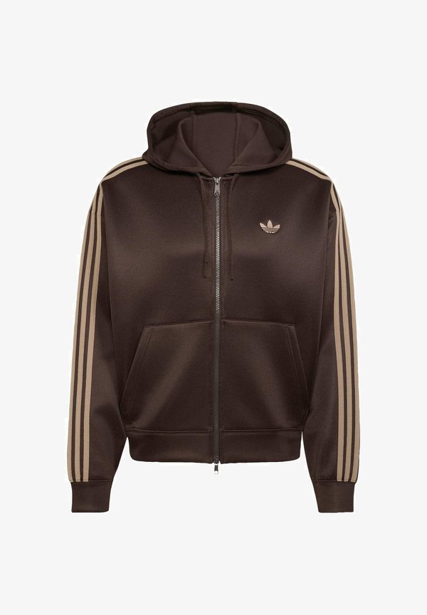 adidas Originals ADIDAS ORIGINALS ADIDAS ADICOLOR SPACER OVERSIZED HOODIE - Zip-up sweatshirt - aurora coffee