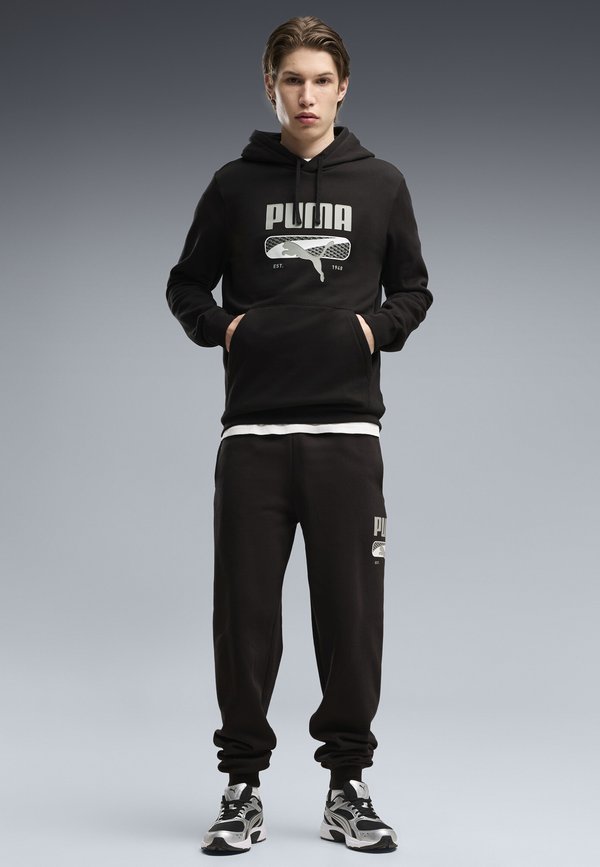 Puma PUMA SPORT LOGO PLAY FLEECE HOODIE - Hoodie - black