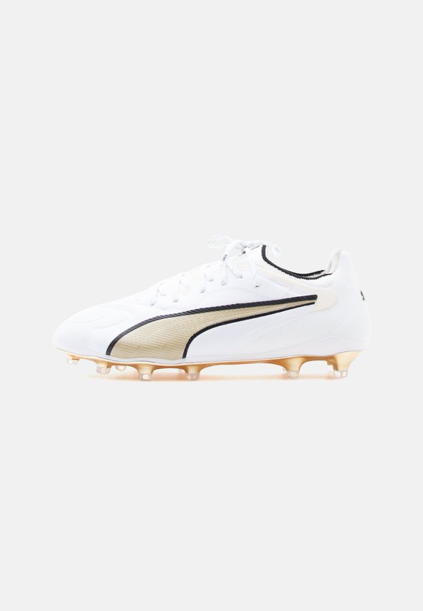 Puma KING 20 ULTIMATE FG/AG - Football boots artificial grass - white/metallic gold-coloured/black