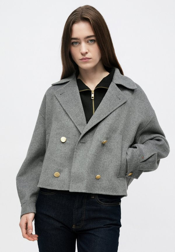 Tommy Hilfiger WOOL BLEND DOUBLE BREASTED PEACOAT