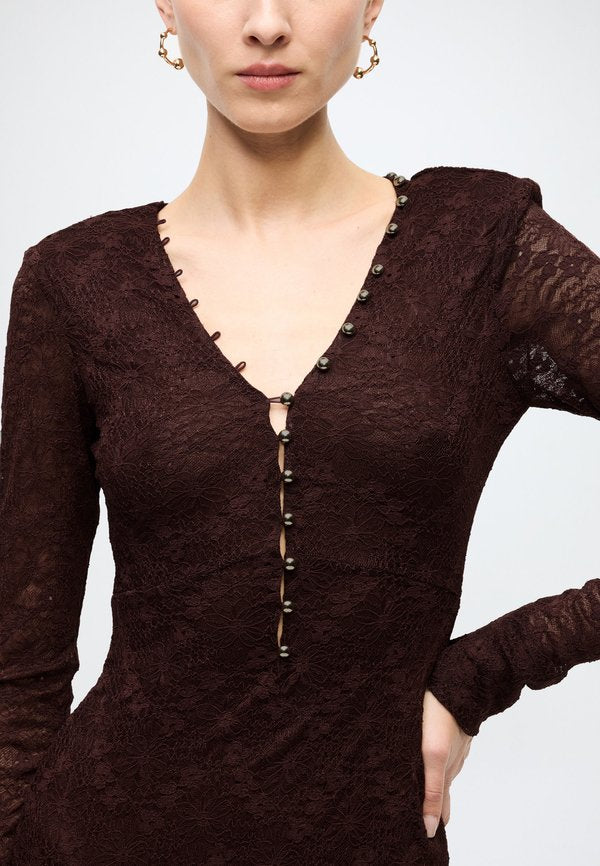 Bardot ZENIA LONG SLEEVE MIDI DRESS
