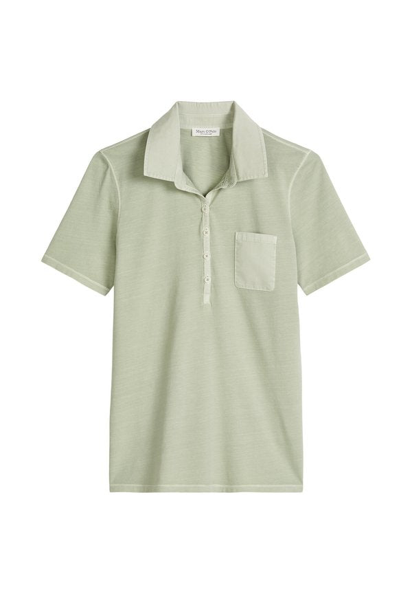 Marc O'Polo MARC O'POLO KURZARM POLOSHIRT SLIM MIT MATERIAL-MIX-DETAILS