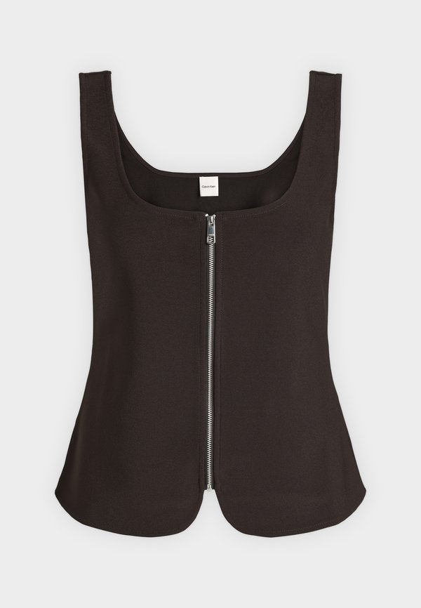 Calvin Klein TAILORED KNIT - Blouse - chocolate torte
