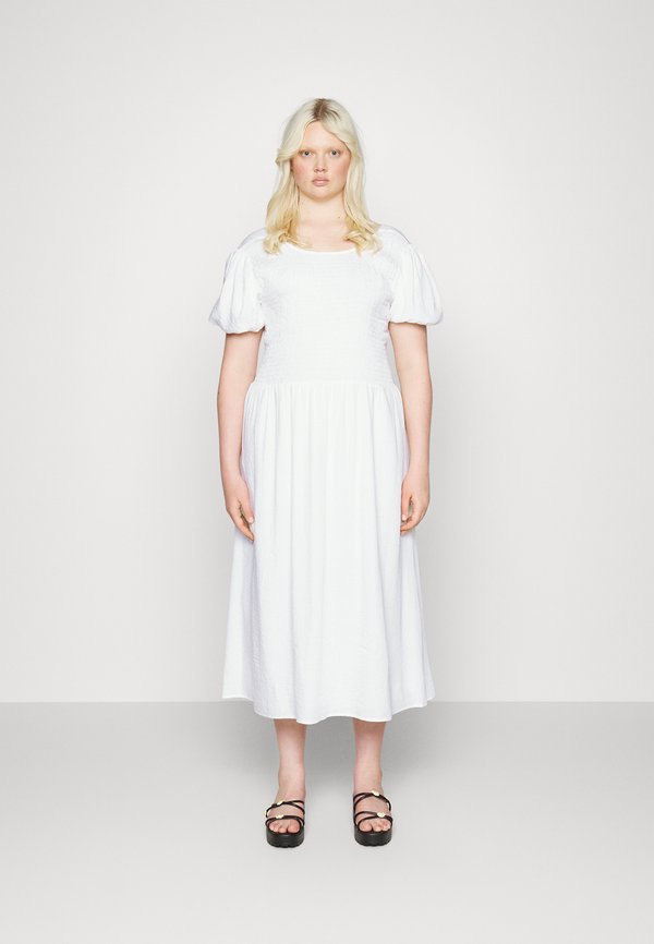 Glamorous Curve UP BACK MIDAXI DRESS WITH SHIRRED BODICE PUFF SLEEVES