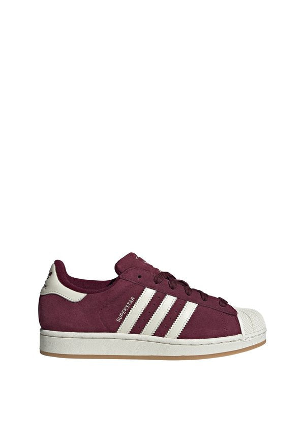 adidas Originals SUPERSTAR II - Trainers - maroon/off white/off white