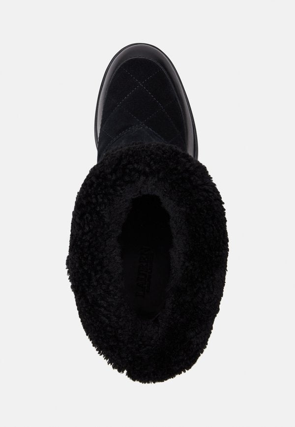 Lauren Ralph Lauren CORALINE SHEARLING-TRIM SUEDE BOOTIE