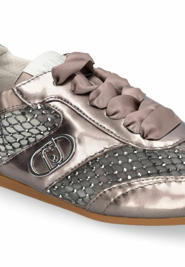 LIU JO GLOSSY LIGHT SNEAKERS WITH RHINESTONES