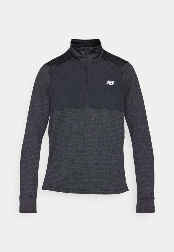 New Balance ATHLETICS GRID 1/2 ZIP - Fleece jumper - black