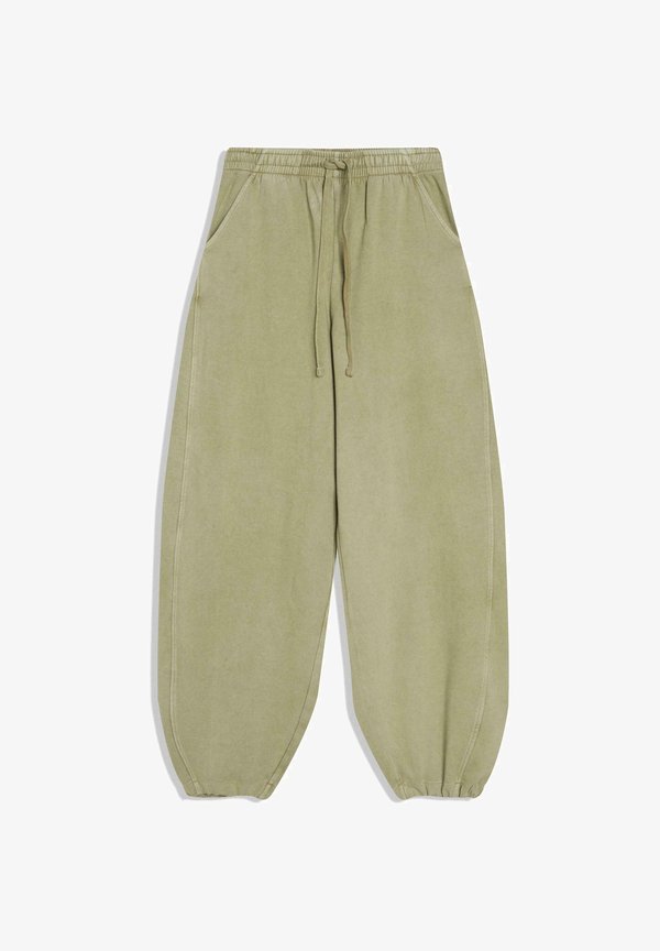 Bershka BARREL TROUSERS WITH STOPPERS 01167737 - Tracksuit bottoms - khaki