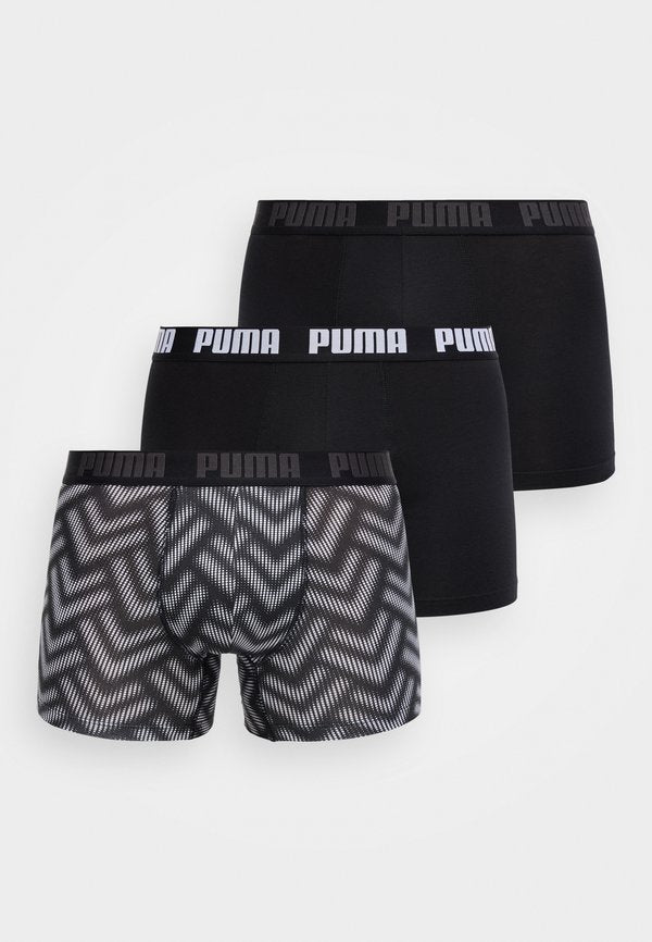 Puma MEN PRINTED 3 PACK - Boxer briefs - black/white