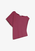 Bershka ASYMMETRIC SHORT SLEEVE - Print T-shirt - pink