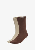 adidas Originals TWO-TONED CREW 2 PACK - Socks - stone khaki auburn