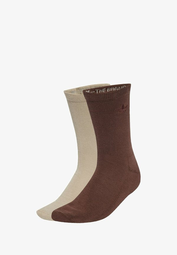 adidas Originals TWO-TONED CREW 2 PACK - Socks - stone khaki auburn