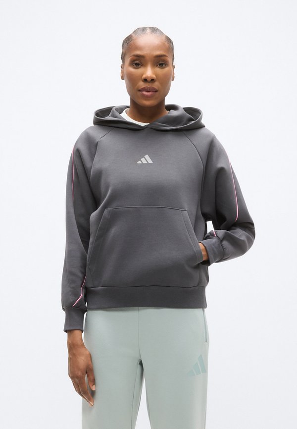 adidas Sportswear STADIUM - Hoodie - grey six/tropic bloom/grey