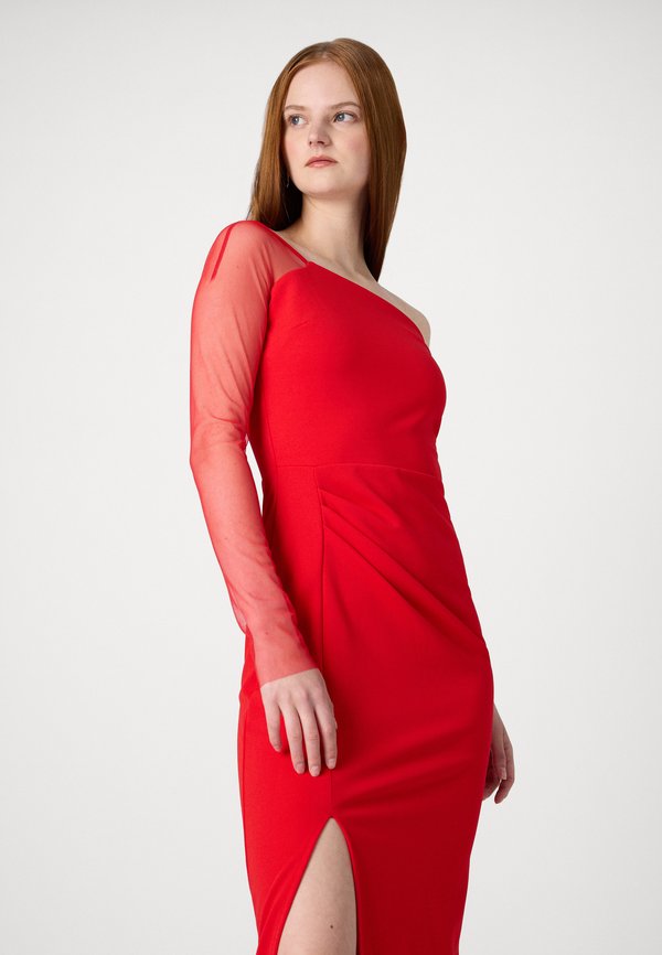 WAL G. ABBI MESH SLEEVE MAXI DRESS