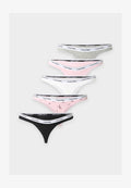 Calvin Klein Underwear ICON LOGO 5 PACK - Thong - black/grey heather/hawaii orchid