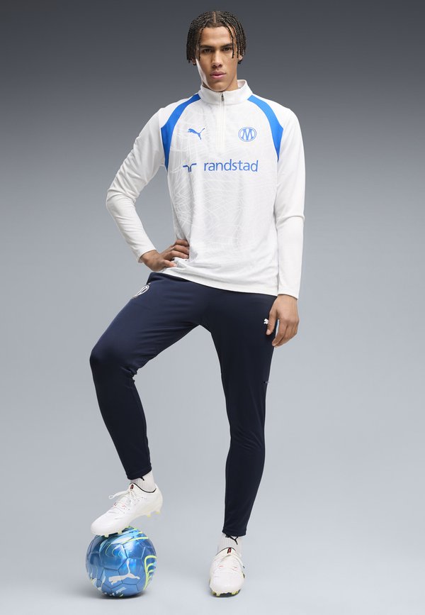 Puma OLYMPIQUE MARSEILLE TRAINING 1/4 ZIP TOP - Club wear - white- team royal