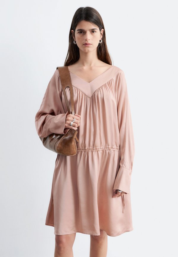 & OTHER STORIES & OTHER STORIES DRAWSTRING V-NECK MINI DRESS