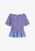 Tommy Hilfiger SMOCKING BOAT - Blouse - verona blue