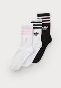 adidas Originals 3S CREW S UNISEX 3PACK - Socks - white/black/clear pink