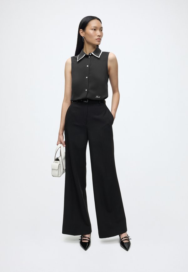 KARL LAGERFELD CONTRAST SLEEVELESS BLOUSE