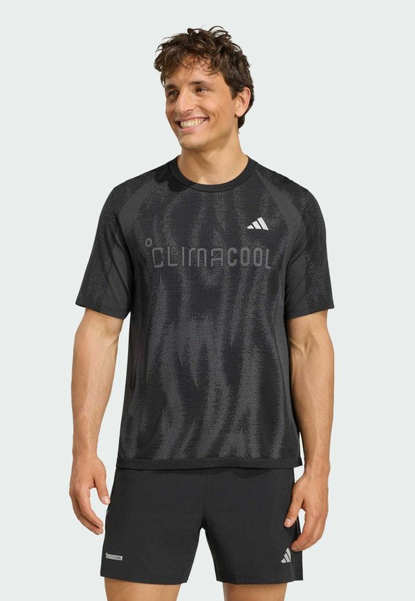 adidas Performance ADIDAS PERFORMANCE TECH APPAREL SEAMLESS T-SHIRT - Sports T-shirt - black   grey four