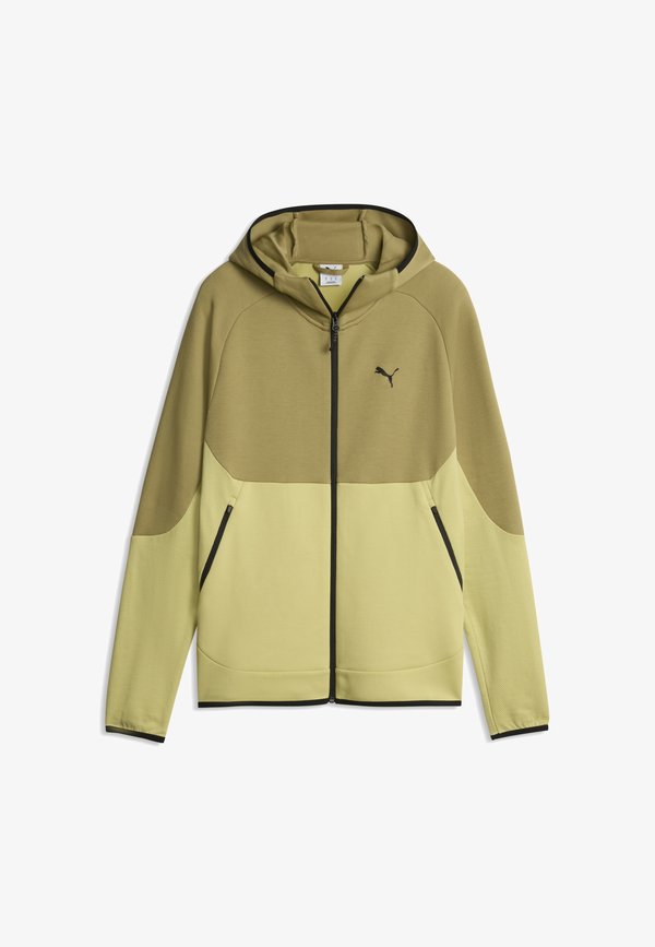 Puma PUMATECH ELEVATED SLIM KAPUZENJACKE - Zip-up sweatshirt - rustic olive