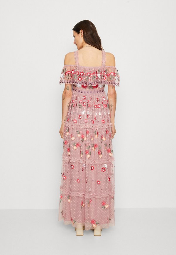 Maya Deluxe PREMIUM EMBROIDERED SPOT MAXI DRESS