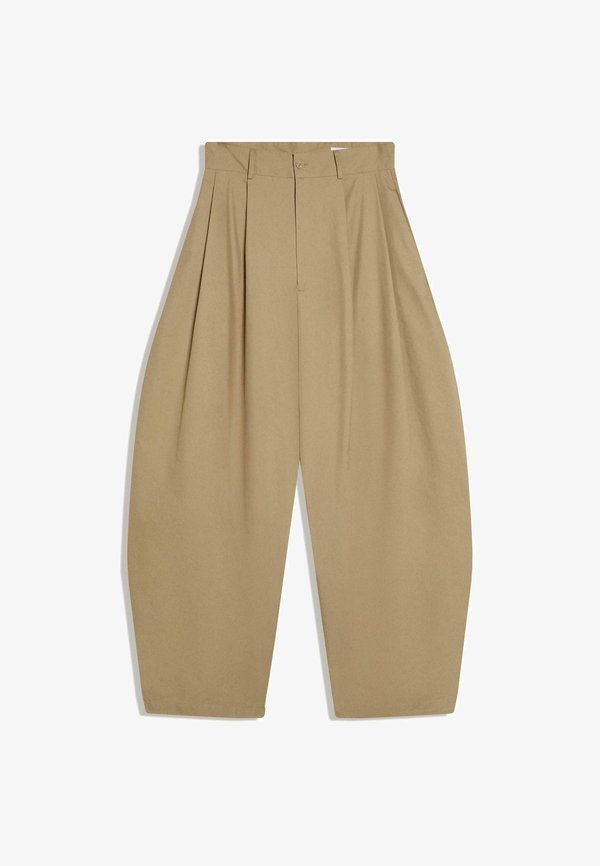 Bershka MEGABARREL  - Trousers - sand