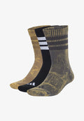 adidas Performance 3 STRIPES  CUSHIONED CREW STONE WASH 3 PAIR PACK UNISEX - Sports socks - grey six   khaki six   black   white
