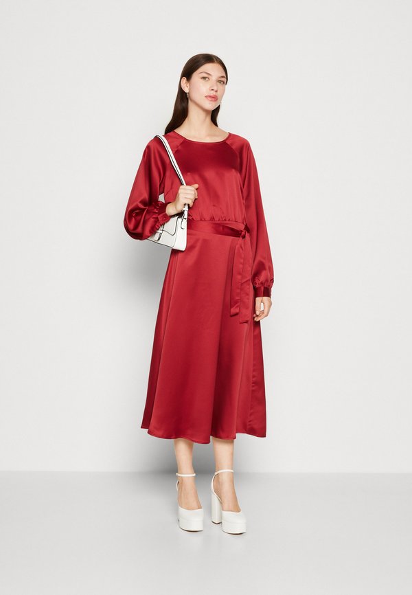 VILA VIARIEL TIE BELT MIDI DRESS