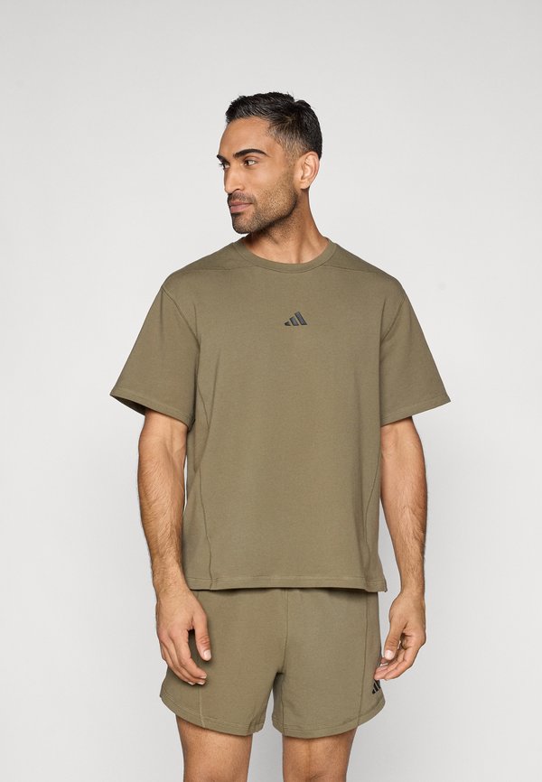 adidas Performance D4T WORKOUT FRENCH TERRY - Basic T-shirt - olive strata