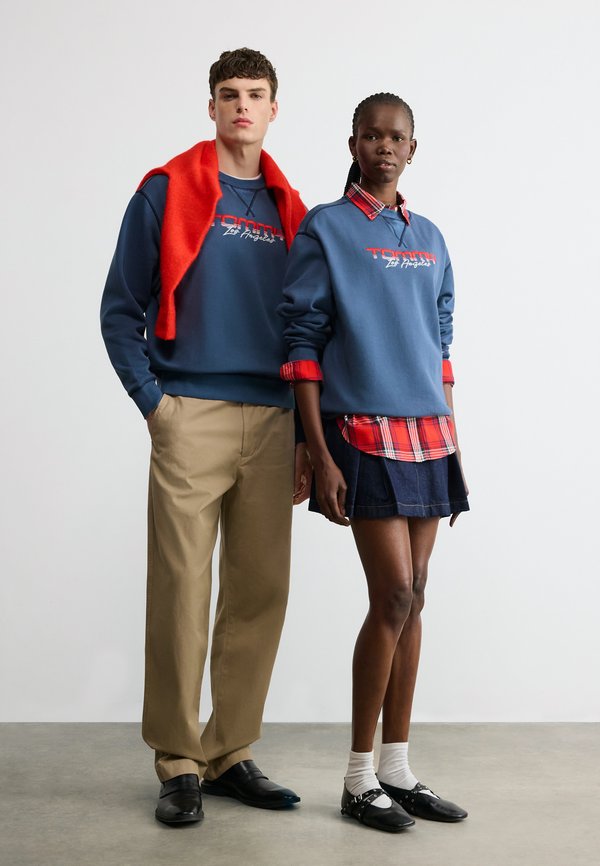 Tommy Jeans LOGO EMBROIDERY WASHED RELAXED FLEECE SWEATSHIRT