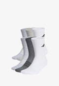 adidas Performance CUSHIONED UNISEX 6 PACK - Sports socks - white/light grey heather/medium grey heather/dark grey heath