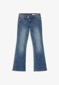 Bershka LOW-RISE - Bootcut jeans - blue denim
