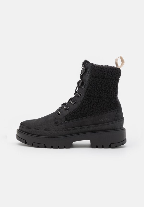Levi's® SOLVI QUILTED - Lace-up ankle boots - full black