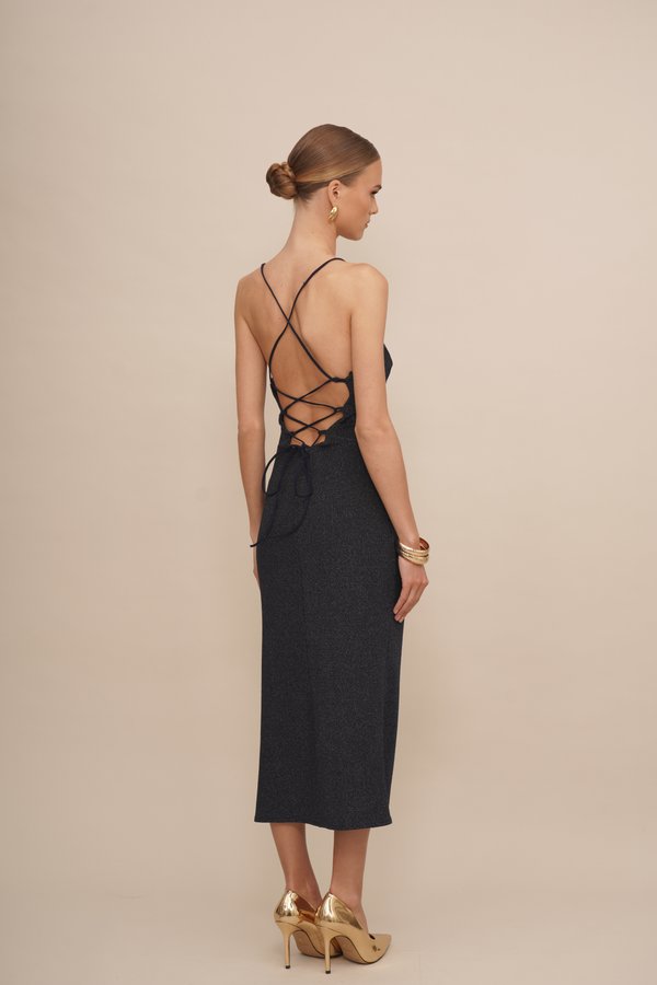 WAL G. EXCLUSIVE NYE GLITTER  ARGENTINE MIDI