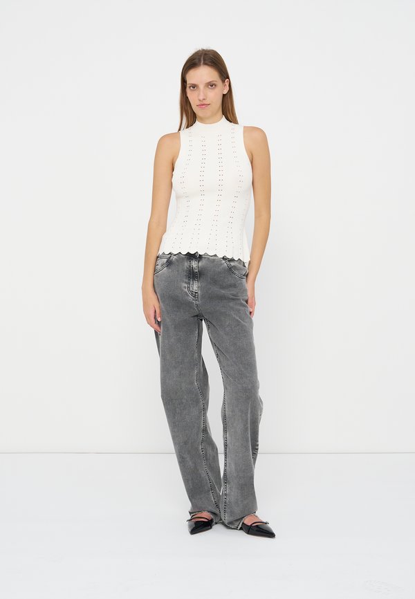 TWINSET TOP A LUPETTO IN MAGLIA MIX PUNTI