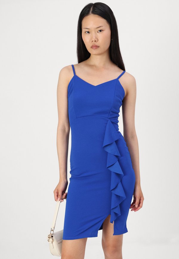WAL G. LIZZY STRAPPY RUFFLE DRESS