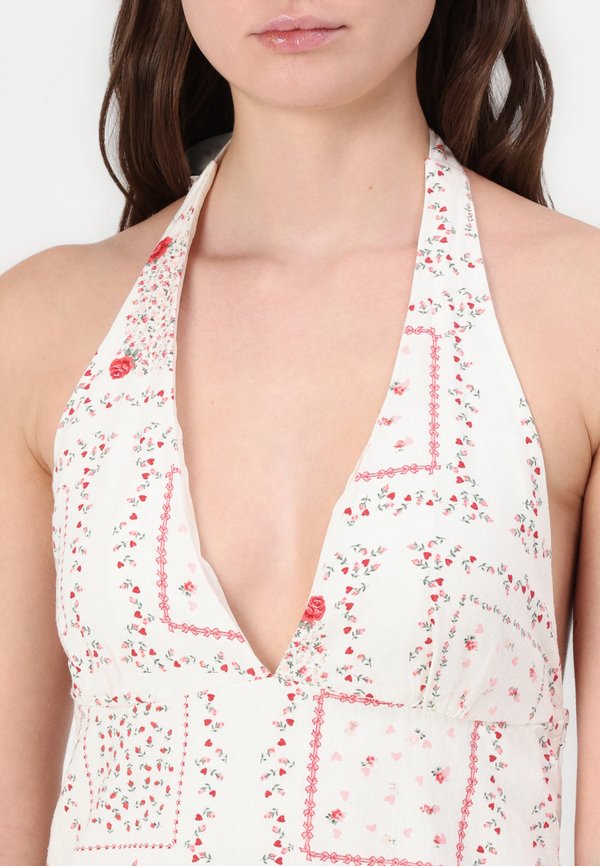 Hollister Co. Open Back Linen-Blend Halter Dress
