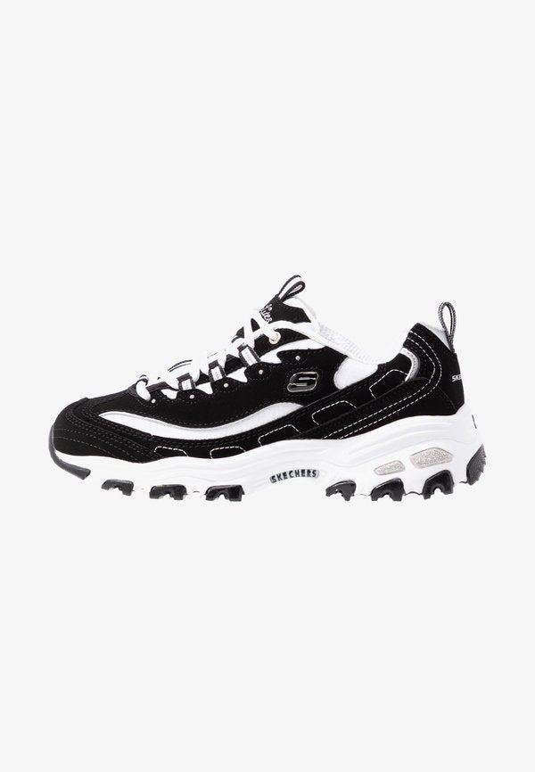 Skechers D'LITES - Trainers - black/white/silver