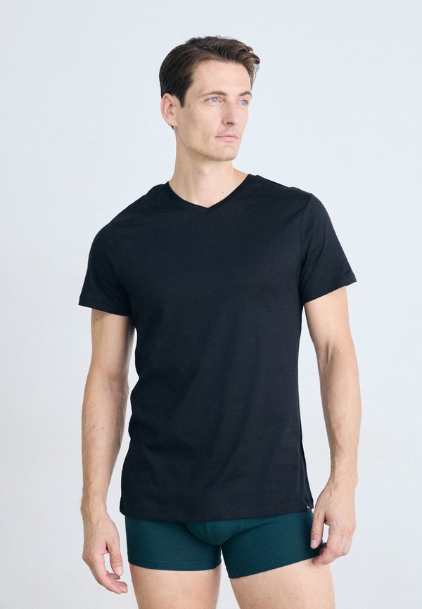 Puma EVERYDAY V NECK TEE 2 PACK - Undershirt - black