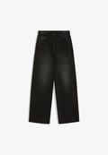 Bershka STRAIGHT WIDE HIGH WAIST- JEANS - Wide Leg - black