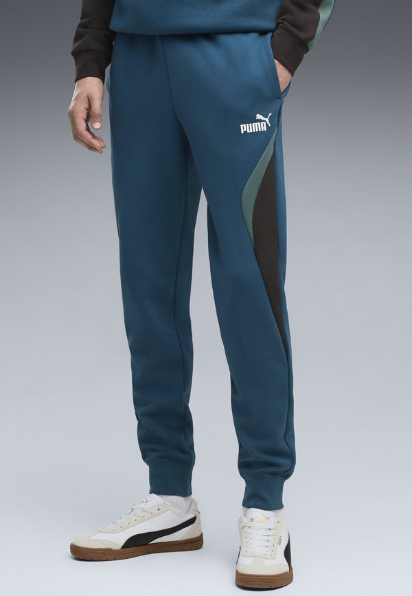Puma ESSENTIALS COLOURBLOCK JOGGINGHOSE - Tracksuit bottoms - midnight petrol
