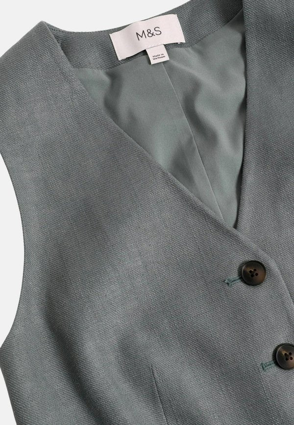 Marks & Spencer Linen Blend Tailored Vest